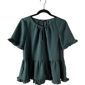NWT Madewell Peplum Blouse with Ruffle Sleeves